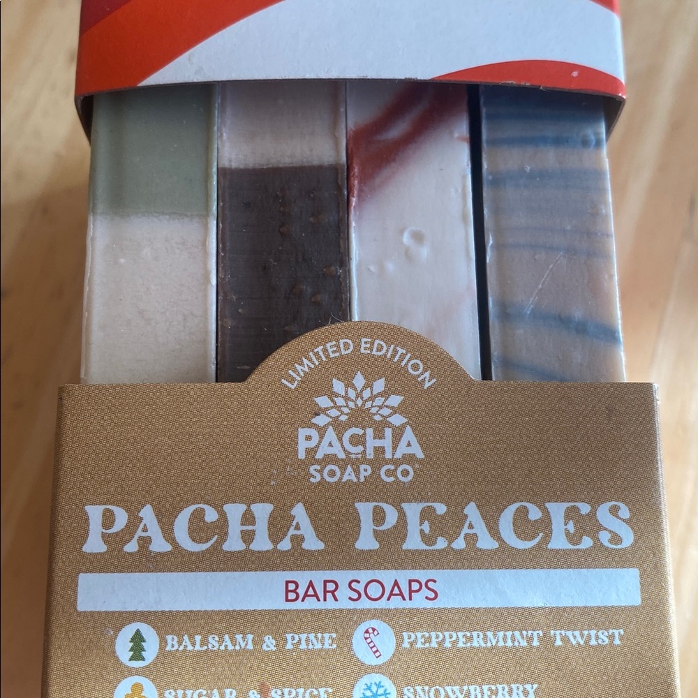 Pacha Peaces set of 4 soaps w shea butter & coconut oil. NWT NIB - Picture 5 of 5